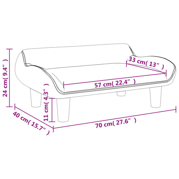 vidaXL Καναπές Παιδικός Ροζ 70x40x24 εκ. από Βελούδο