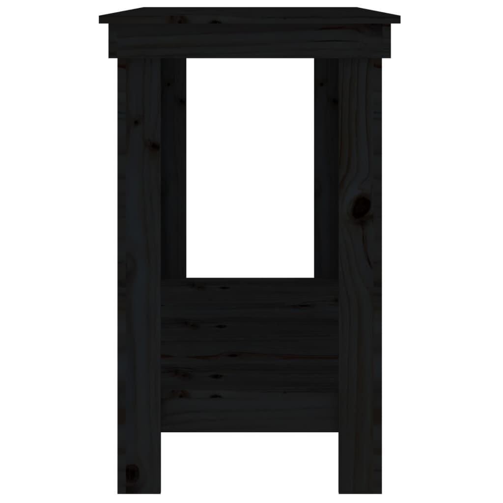 vidaXL Πάγκος Εργασίας Μαύρος 140x50x80 εκ. από Μασίφ Ξύλο Πεύκου