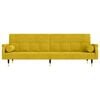 vidaXL Καναπές Κρεβάτι Κίτρινος από Βελούδο με Μαξιλάρια