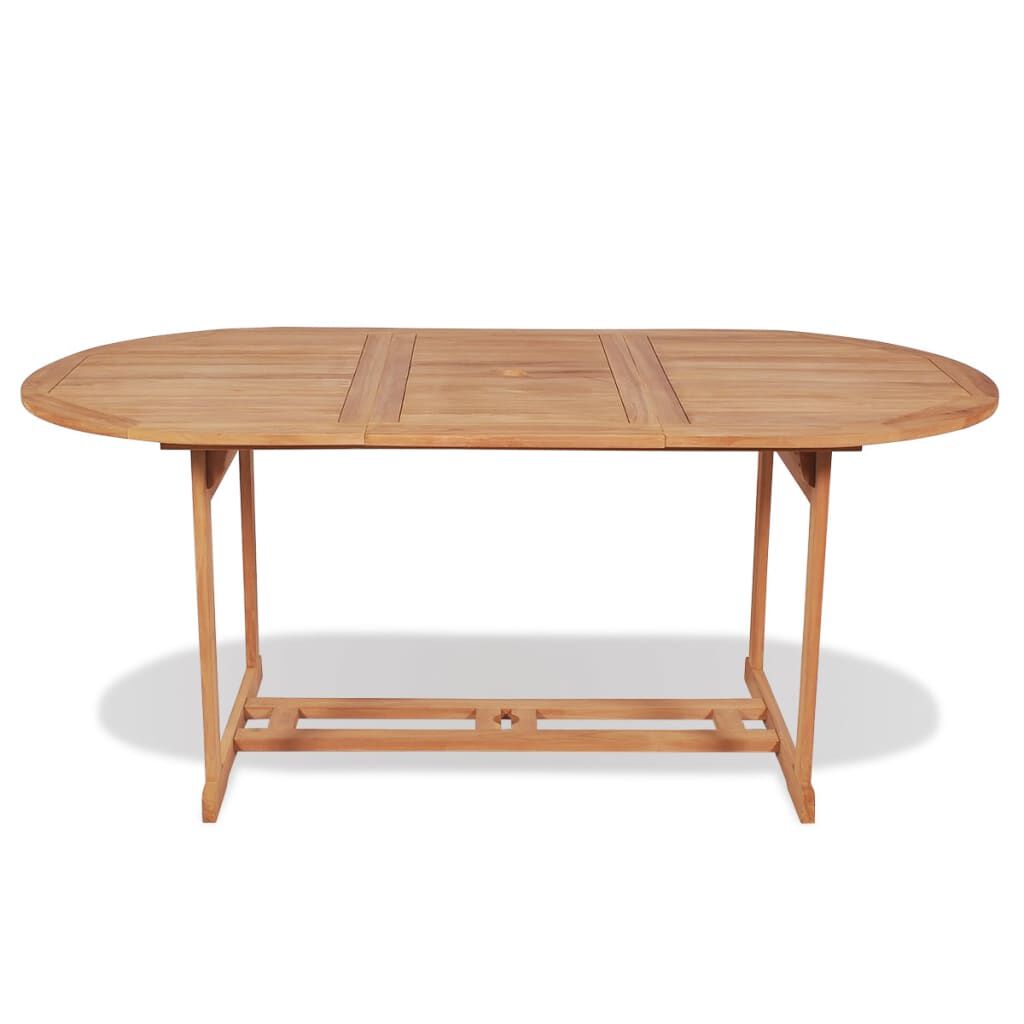 vidaXL Τραπέζι Κήπου 180 x 90 x 75 εκ. από Μασίφ Ξύλο Teak