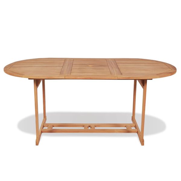vidaXL Τραπέζι Κήπου 180 x 90 x 75 εκ. από Μασίφ Ξύλο Teak