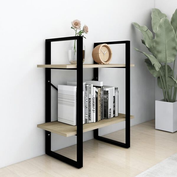 vidaXL Βιβλιοθήκη με 2 Ράφια Sonoma Δρυς 60 x 30 x 70 εκ. Επεξ. Ξύλο
