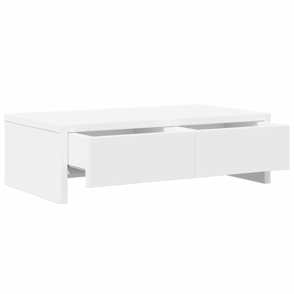 vidaXL Βάση Οθόνης με Συρτάρια Λευκή 50x27x15 εκ. Επεξεργασμένο Ξύλο