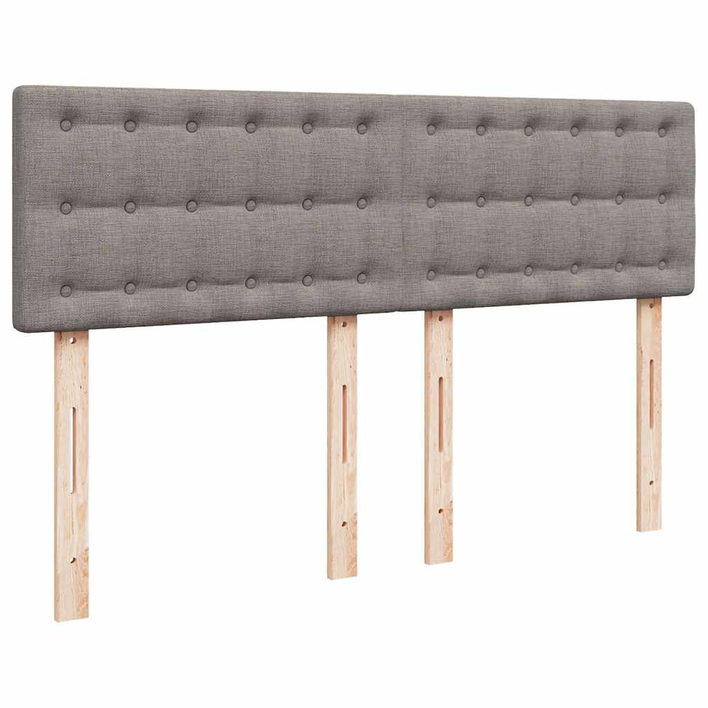 vidaXL Κρεβάτι Boxspring με Στρώμα Taupe 140x190 εκ. Υφασμάτινο