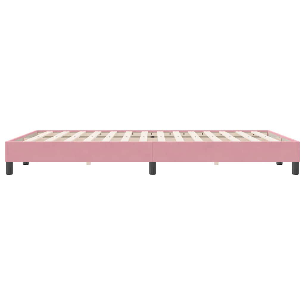 vidaXL Box Spring κρεβάτι χωρίς στρώμα ροζ 140x220 cm Βελούδινο
