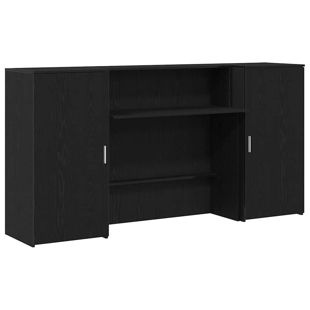 vidaXL Γραφείο υποδοχής Μαύρο Δρυς 200x50x103,5 εκ. Επεξεργασμένο Ξύλο