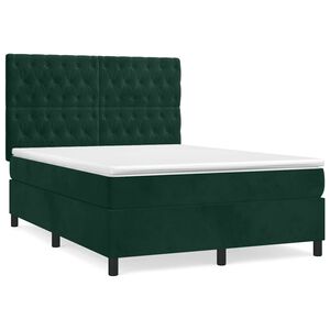 vidaXL &Kappa;&rho;&epsilon;&beta;ά&tau;&iota; Boxspring &mu;&epsilon; &Sigma;&tau;&rho;ώ&mu;&alpha; &Sigma;&kappa;&omicron;ύ&rho;&omicron; &Pi;&rho;ά&sigma;&iota;&nu;&omicron; 140x190&epsilon;&kappa;. &Beta;&epsilon;&lambda;&omicron;ύ&delta;&iota;&nu;&omicron;