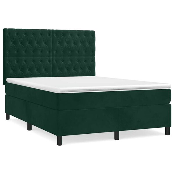 vidaXL &Kappa;&rho;&epsilon;&beta;ά&tau;&iota; Boxspring &mu;&epsilon; &Sigma;&tau;&rho;ώ&mu;&alpha; &Sigma;&kappa;&omicron;ύ&rho;&omicron; &Pi;&rho;ά&sigma;&iota;&nu;&omicron; 140x190&epsilon;&kappa;. &Beta;&epsilon;&lambda;&omicron;ύ&delta;&iota;&nu;&omicron;