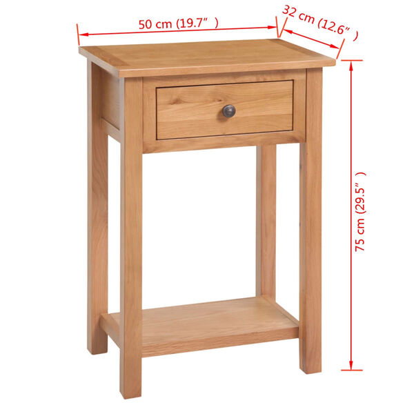 vidaXL Τραπέζι Κονσόλα 50 x 32 x 75 εκ. από Μασίφ Ξύλο Δρυός
