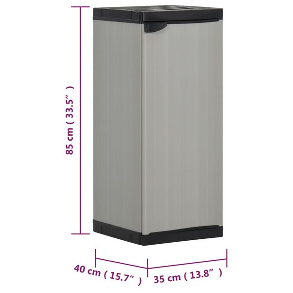 vidaXL Ντουλάπι Αποθήκευσης Κήπου με 1 Ράφι Γκρι & Μαύρο 35x40x85 εκ.