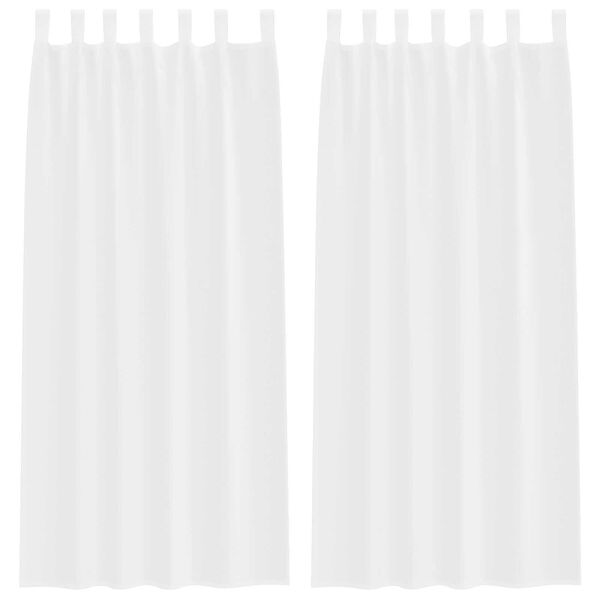 vidaXL Κουρτίνες με κουρτίνες 2 pcs Λευκό 140 x 245 εκ. Πολυεστέρας