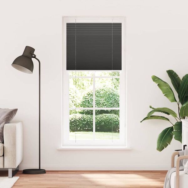 vidaXL Πλισέ περσίδα Μαύρο 95x200 cm Πλάτος υφάσματος 94,4 cm