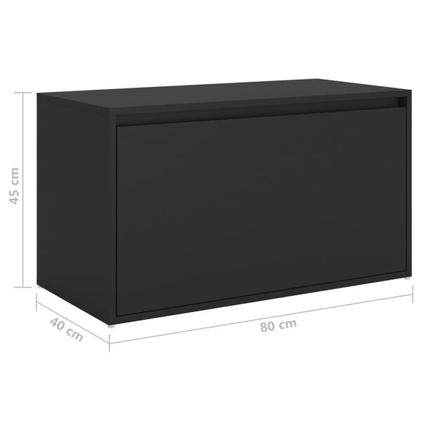 vidaXL Έπιπλο Χολ / Εισόδου Μαύρο 80 x 40 x 45 εκ. από Επεξ. Ξύλο
