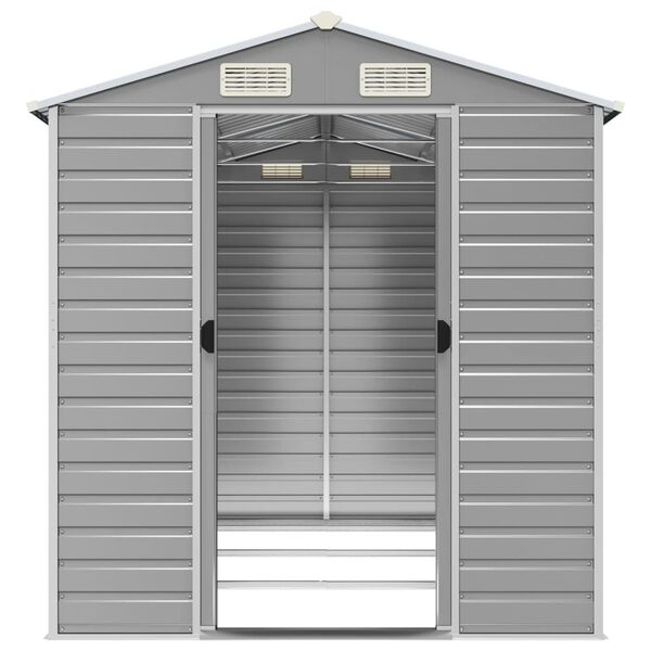vidaXL Αποθήκη Κήπου Ανοιχτό Γκρι 191x300x198 εκ. Γαλβανισμένο Ατσάλι