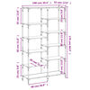 vidaXL Βιβλιοθήκη Μαύρη 100x32x170 εκ. Επεξεργασμένο Ξύλο / Σίδηρος