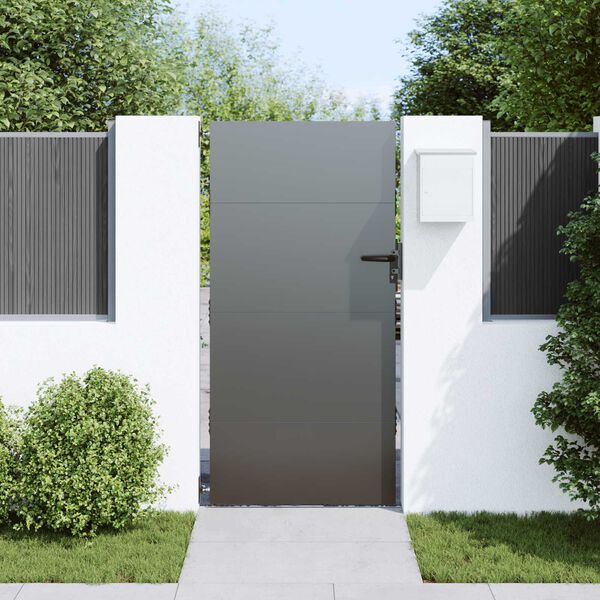 vidaXL Πύλη Κήπου Μαύρο 105 x 175 cm Ατσάλι με Επικάλυψη Πούδρας