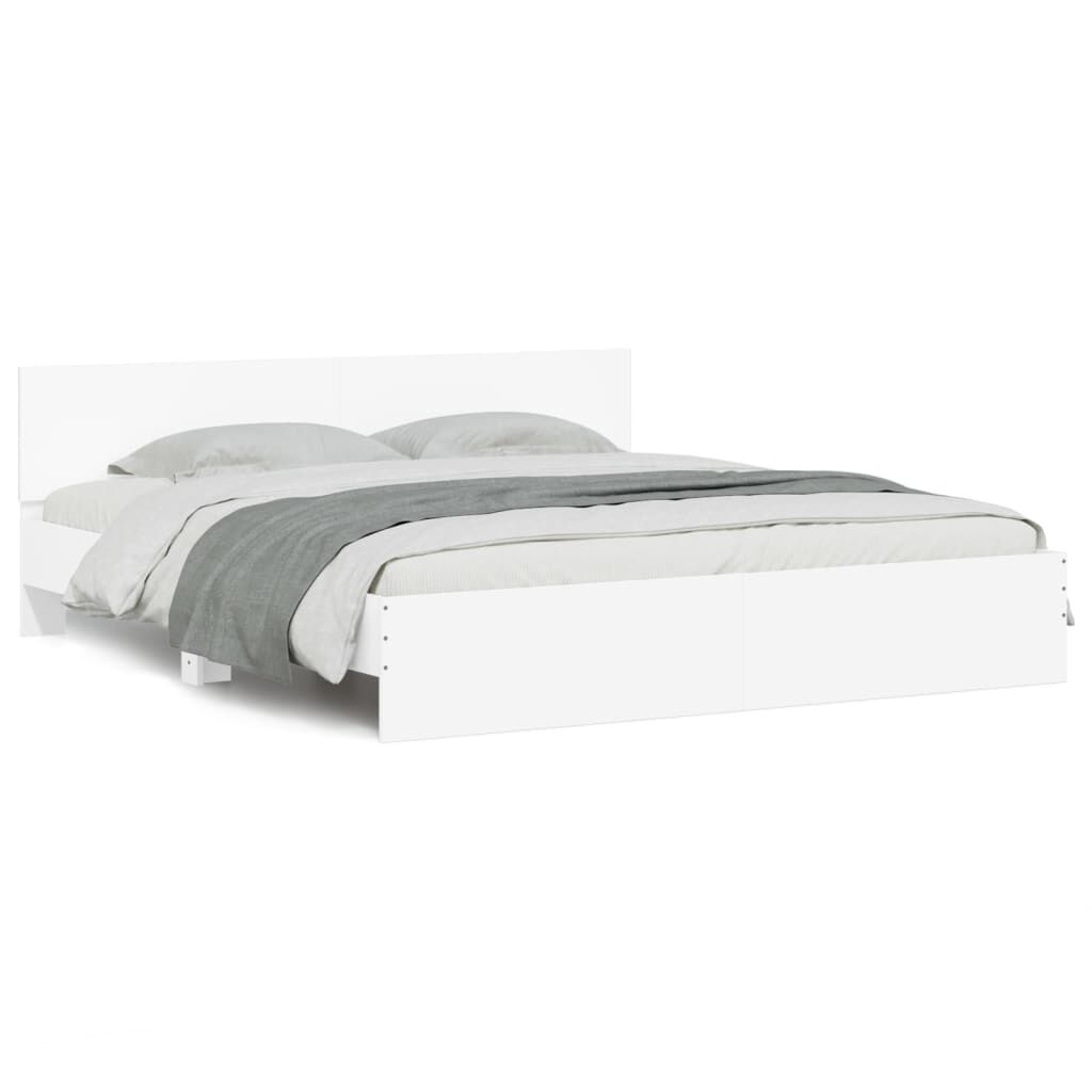 vidaXL Πλαίσιο Κρεβατιού με Κεφαλάρι/LED Λευκό 180x200 εκ