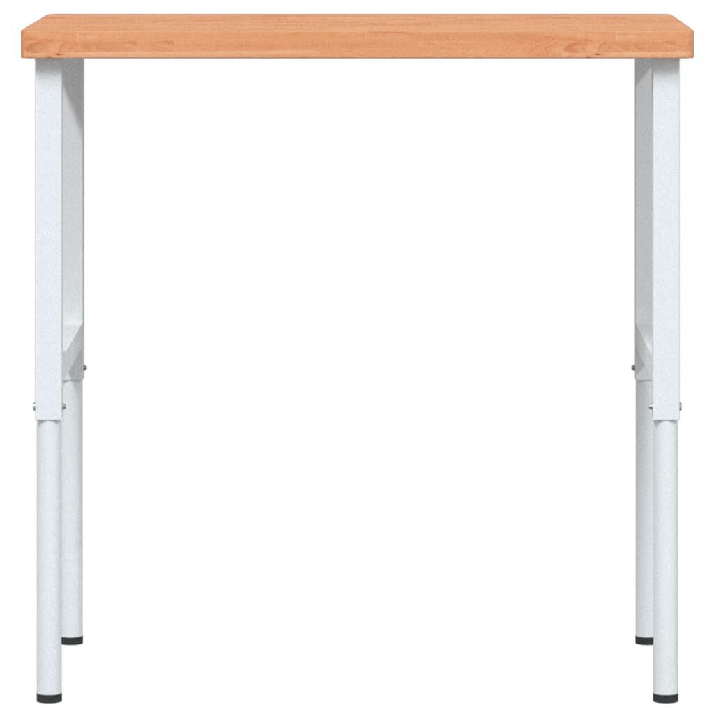 vidaXL Πάγκος Εργασίας Ορθογώνιος 100x60x(73-99,5) εκ Μασίφ Ξύλο Οξιάς