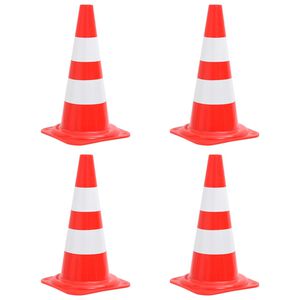 vidaXL Κώνοι Σήμανσης Ανακλαστικοί 4 τεμ. Κόκκινο / Λευκό 50 εκ.