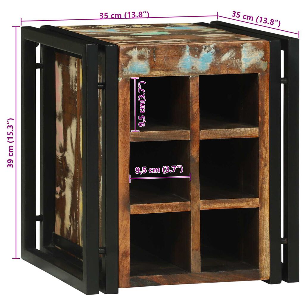 vidaXL Ράφι κρασιού 34.5x35x39 εκ. Ανακυκλωμένο ξύλο