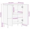 vidaXL Sideboard ανοιχτό γκρι 60x33,5x75 cm μασίφ ξύλο Mango