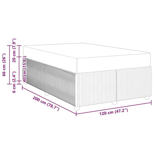 vidaXL Σκελετός Κρεβατιού Άλλο Ανοιχτό γκρι 120 x 200 cm ύφασμα