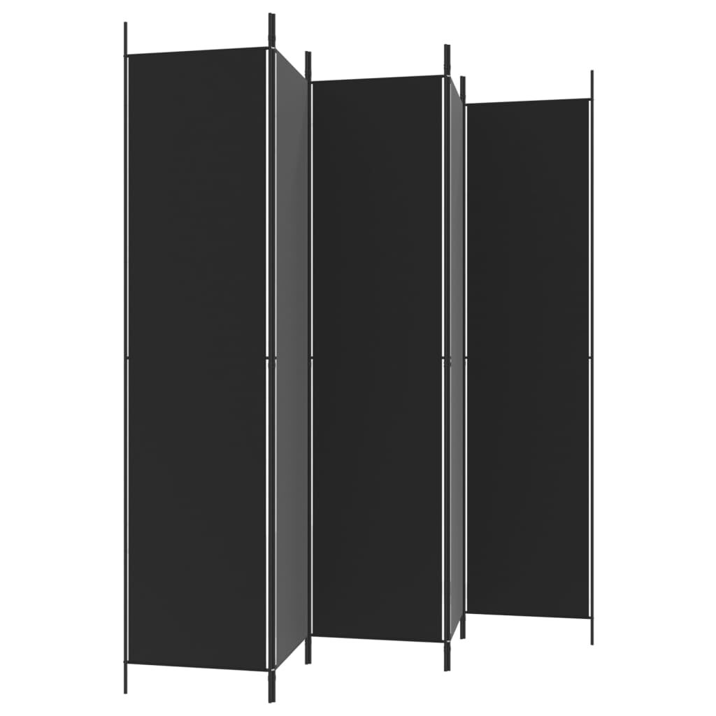 vidaXL Διαχωριστικό Δωματίου με 5 Πάνελ Μαύρο 250x220 εκ. από Ύφασμα
