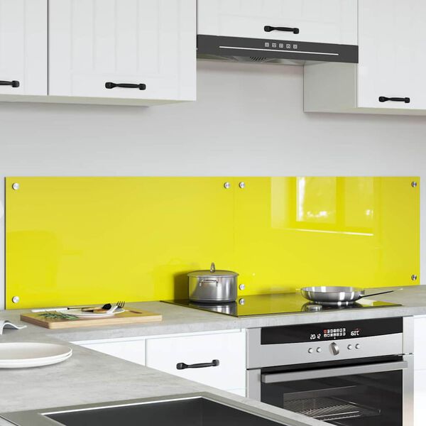 vidaXL Πίσω Πάνελ Κουζίνας 2 pcs Κίτρινο 80 x 40 cm σκληρυμένο γυαλί