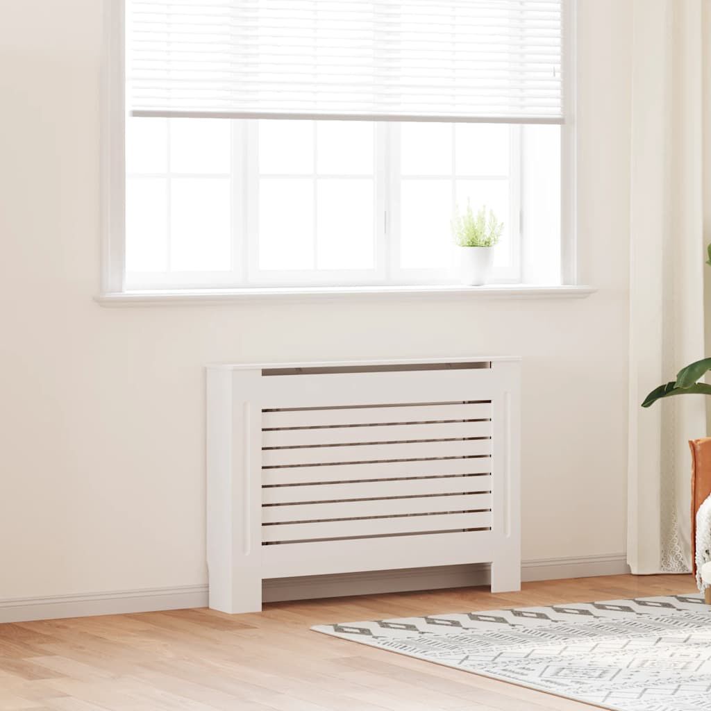 vidaXL Κάλυμμα Καλοριφέρ Λευκό 112 x 19 x 81,5 εκ. από MDF