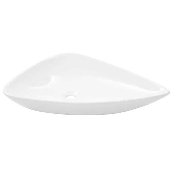 vidaXL Νιπτήρας Τριγωνικός Λευκός 645 x 455 x 115 χιλ. Κεραμικός