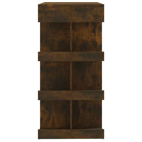 vidaXL Τραπέζι Μπαρ με Ράφια Καπνιστή Δρυς 100x50x101,5 εκ. Επεξ. Ξύλο