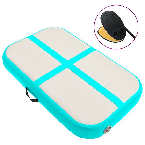 vidaXL Στρώμα Ενόργανης Φουσκωτό Πράσινο 60x100x20 εκ. PVC με Τρόμπα