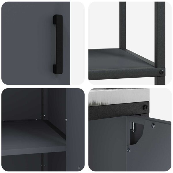 vidaXL Σετ Αποθήκευσης Κουζίνας 2 pcs Ανθρακί 150 x 50 x 92 εκ.