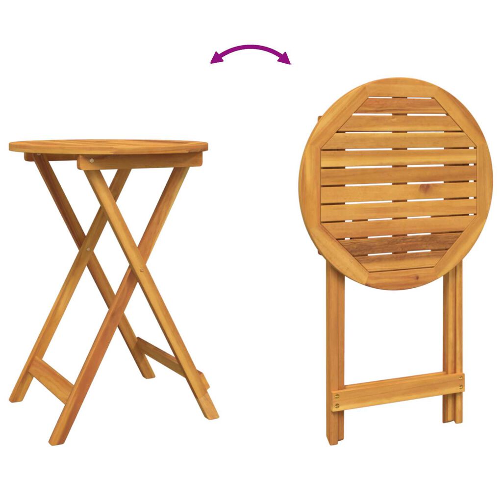 vidaXL Σετ Μπιστρό Κήπου 3 pcs Καφέ Μασίφ ξύλο ακακίας
