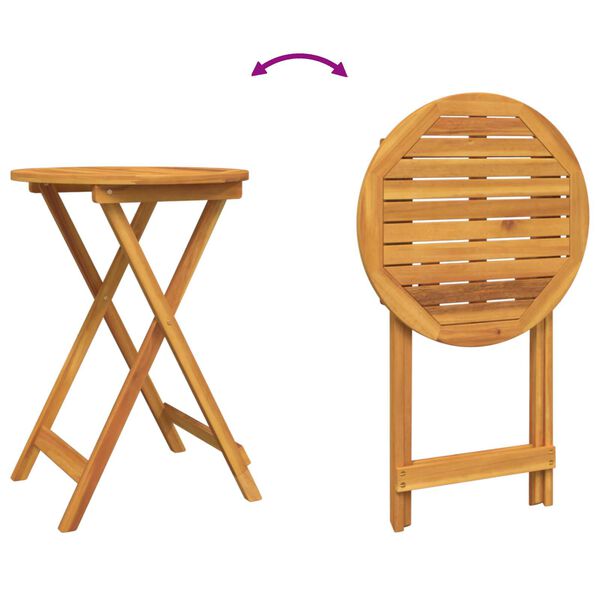 vidaXL Σετ Μπιστρό Κήπου 3 pcs Καφέ Μασίφ ξύλο ακακίας