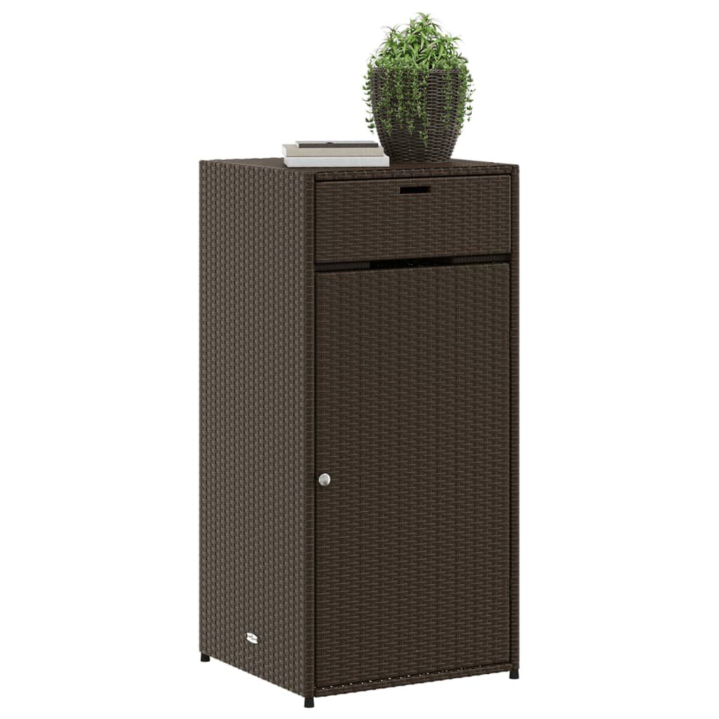 vidaXL Ντουλάπι Αποθήκευσης Κήπου Καφέ 55x55x111 εκ. Συνθετικό Ρατάν