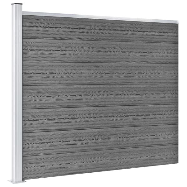 vidaXL Σετ Πάνελ Περίφραξης Γκρι 353 x 146 εκ. από WPC