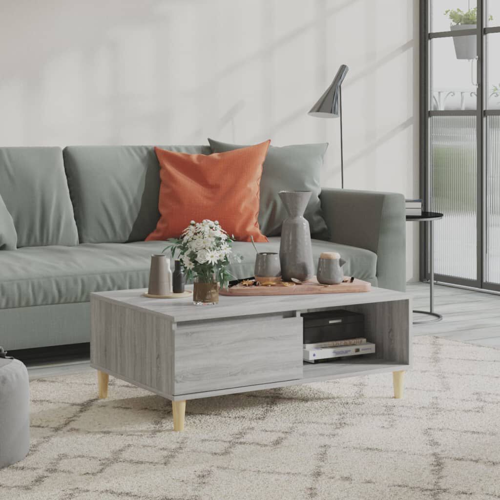 vidaXL Τραπεζάκι Σαλονιού Γκρι Sonoma 90x60x35 εκ. Επεξεργασμένο Ξύλο