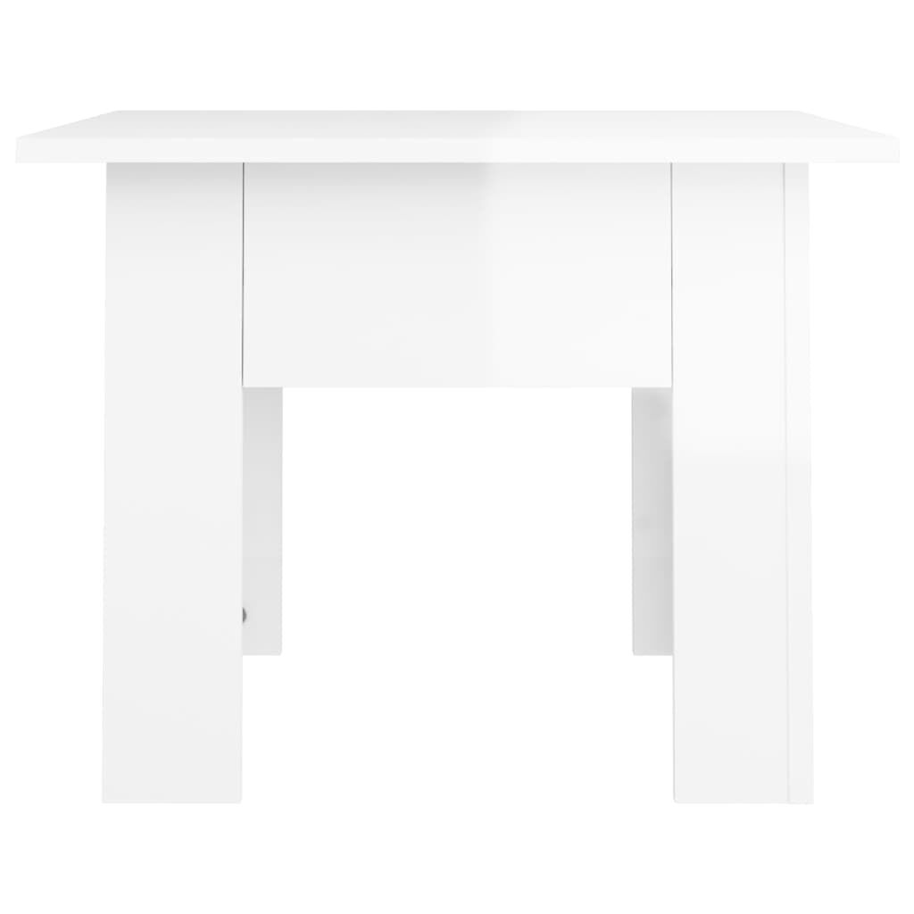 vidaXL Τραπεζάκι Σαλονιού Γυαλ. Λευκό 55 x 55 x 42 εκ. Επεξεργ. Ξύλο