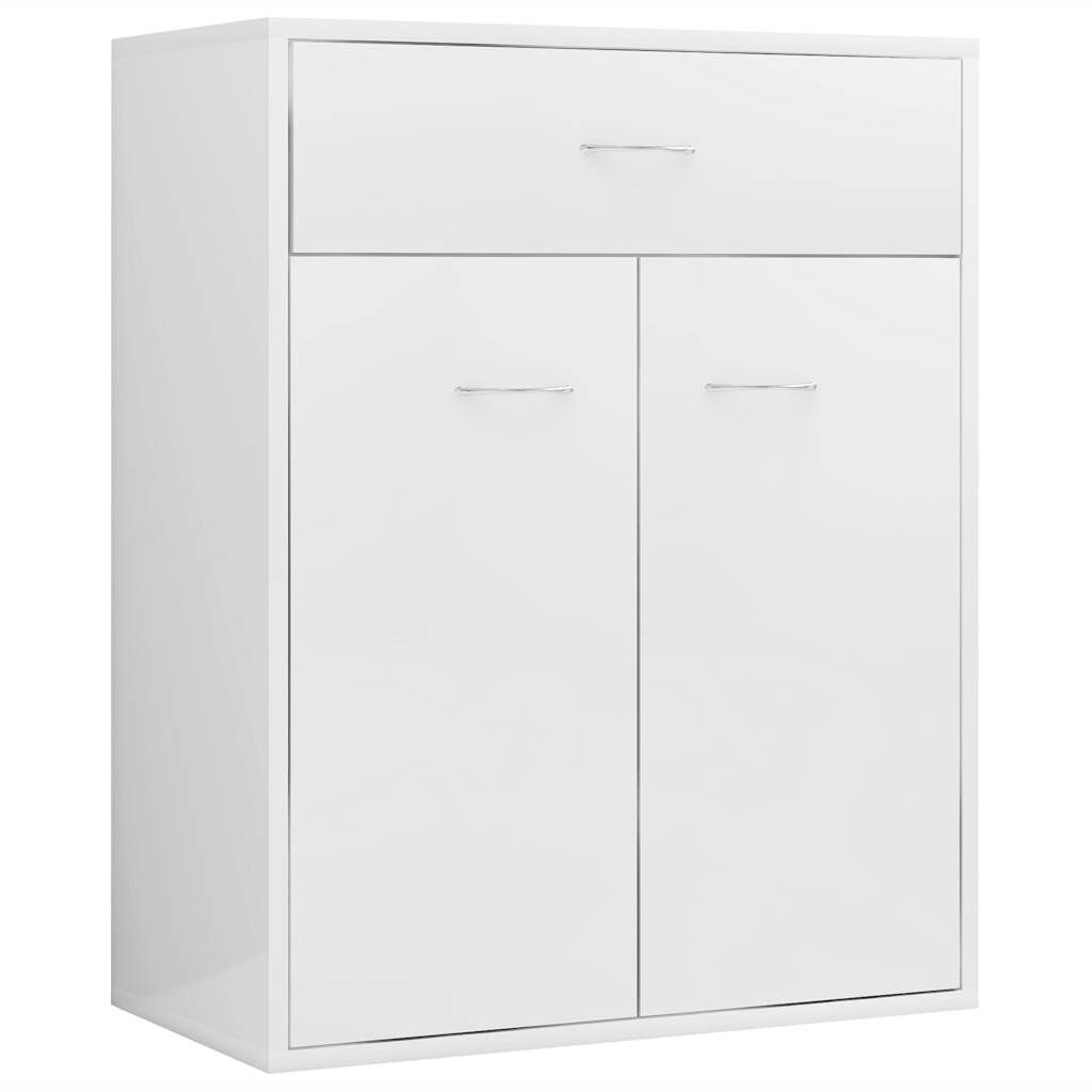 vidaXL Ντουλάπι Γυαλιστερό Λευκό 60 x 30 x 75 εκ. από Επεξ. Ξύλο