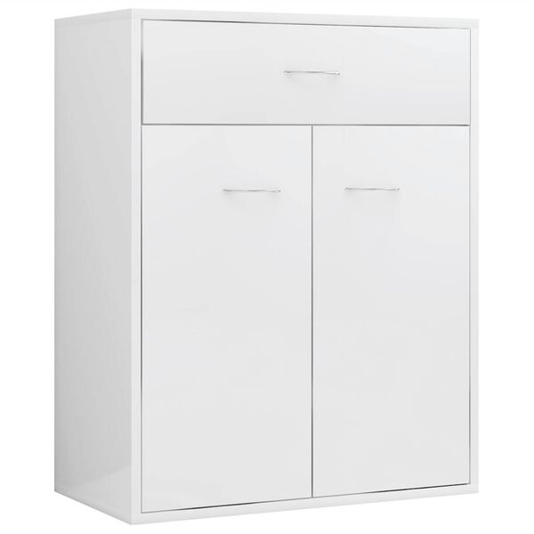 vidaXL Ντουλάπι Γυαλιστερό Λευκό 60 x 30 x 75 εκ. από Επεξ. Ξύλο
