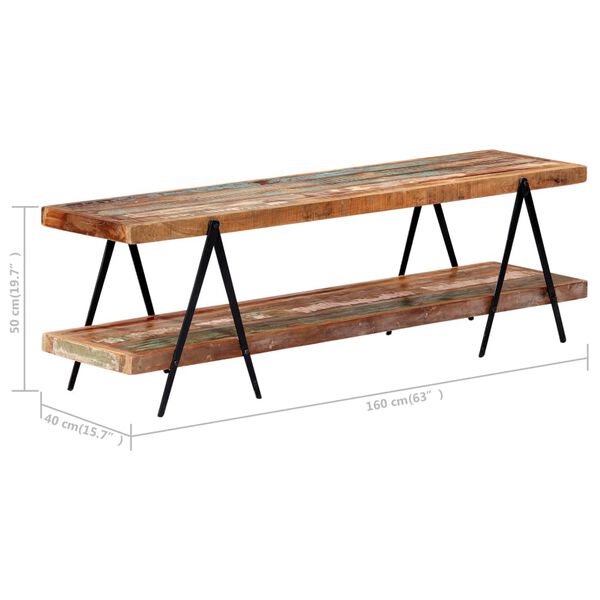 vidaXL Έπιπλο Τηλεόρασης 160 x 40 x 50 εκ. από Μασίφ Ανακυκλωμένο Ξύλο