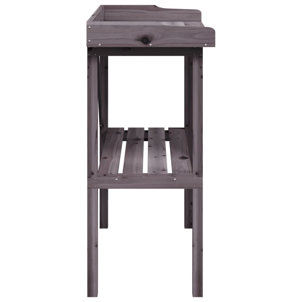 vidaXL Τραπέζι Φυτών με Ράφι Γκρι 78x38x82,5εκ. από Μασίφ Ξύλο Ελάτης