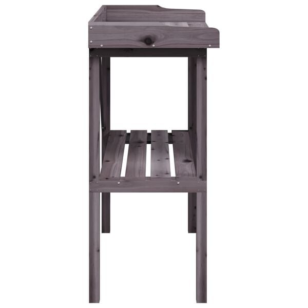 vidaXL Τραπέζι Φυτών με Ράφι Γκρι 78x38x82,5εκ. από Μασίφ Ξύλο Ελάτης