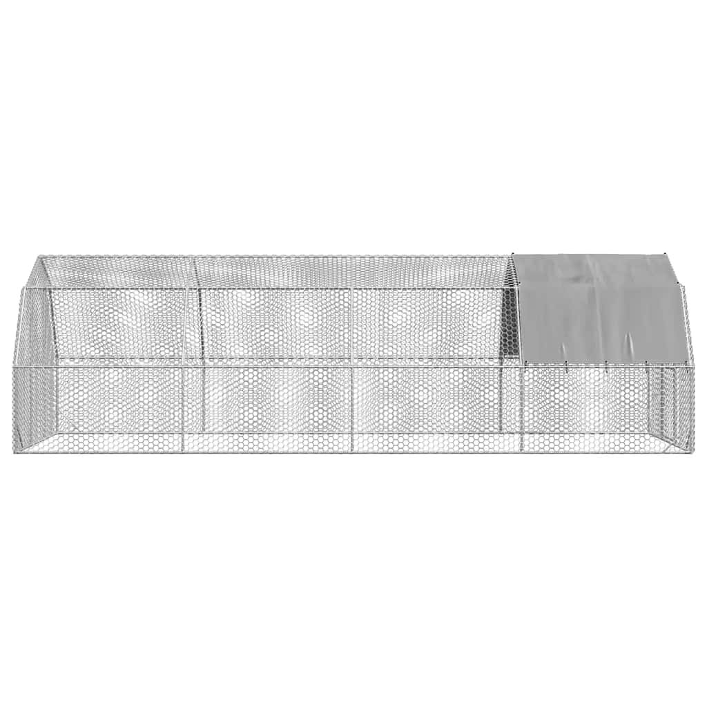 vidaXL Τρέξιμο για κοτόπουλα με οροφή 2,5x8x2,25 μ. από Γαλβ. Χάλυβα