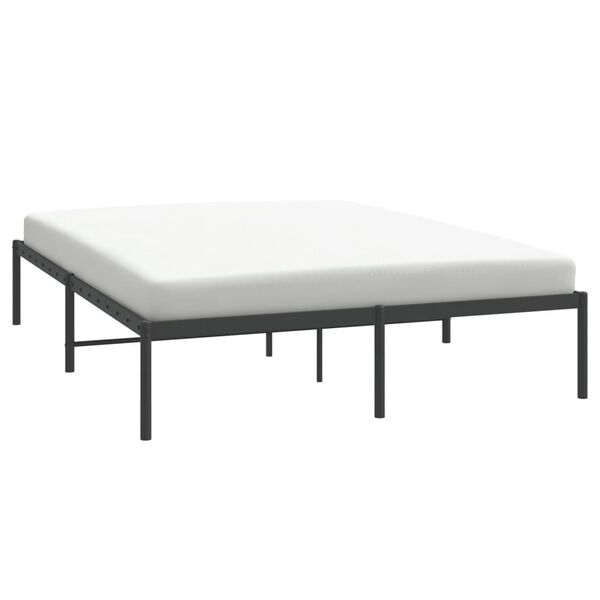 vidaXL Πλαίσιο Κρεβατιού Μαύρο 150 x 200 εκ. Μεταλλικό
