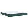 vidaXL Κρεβάτι Boxspring με Στρώμα Σκούρο Πράσινο 180x200εκ. Βελούδινο
