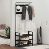 vidaXL Κρεμάστρα Μαύρη δρυς 75 x 34 x 184 εκ Επεξεργασμένο ξύλο