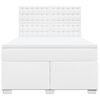 vidaXL Κρεβάτι Boxspring με Στρώμα Λευκό 140x200εκ.από Συνθετικό Δέρμα
