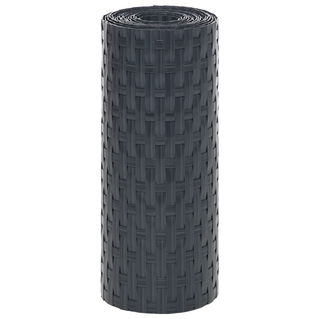 vidaXL Διαχωριστικό Βεράντας 5 τεμ. Ανθρακί 255x19 εκ. Συνθ. Ρατάν